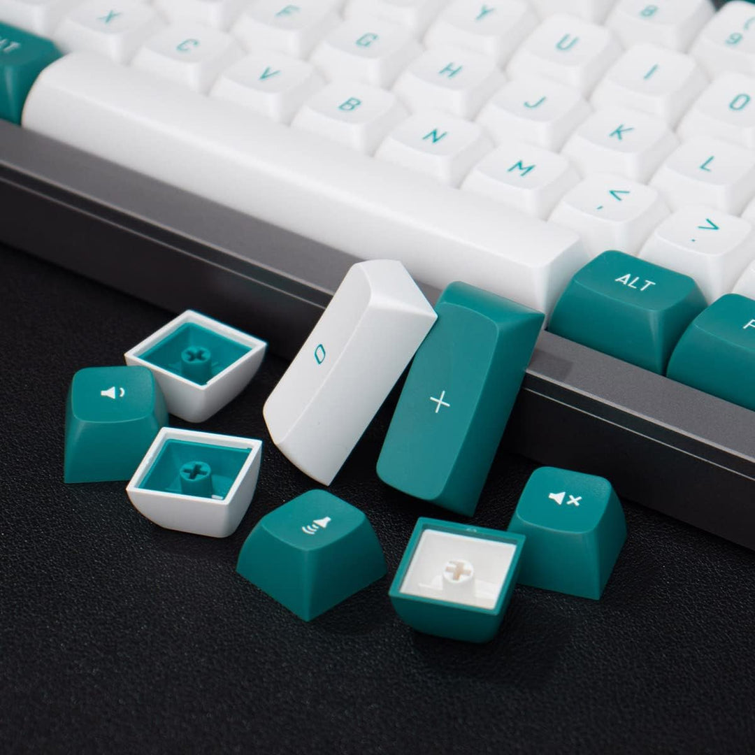 mintcaps dunkelgrünes weisses Tastenkappen-Set 150 Tasten MSA-Profil Double Shot ISO/ANSI-Layout für