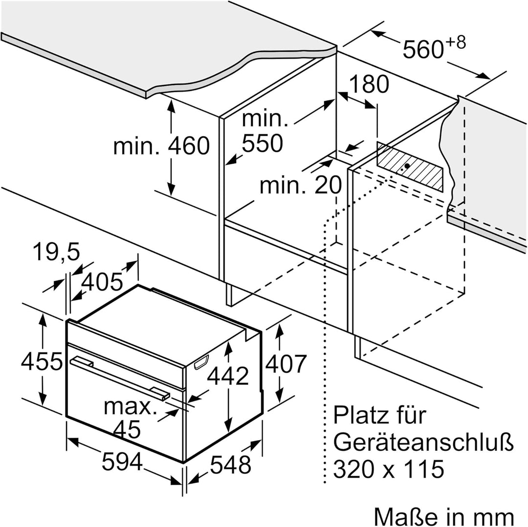 Bosch CDG714XB1,Serie 8 Einbau-Dampfgarer, 60 x 45 cm, 1,3 L Wassertank, Schwarz, Dampfgaren, Regene