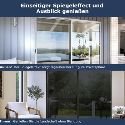 Fenster Sichtschutz Folie Spiegelfolie Einseitig durchsichtig Reflektierende Fensterfolie Sonnenschu