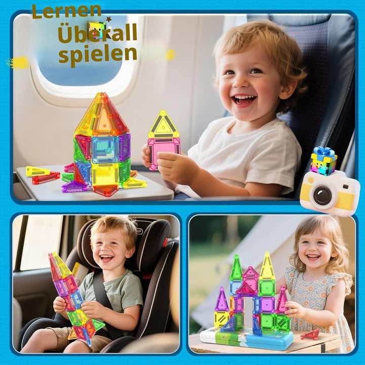 Magnetische Bausteine für Kinder,STEM-Magnetblöcke,Sensorisches Spielzeug,Kleinkindspielzeug,Bauspie