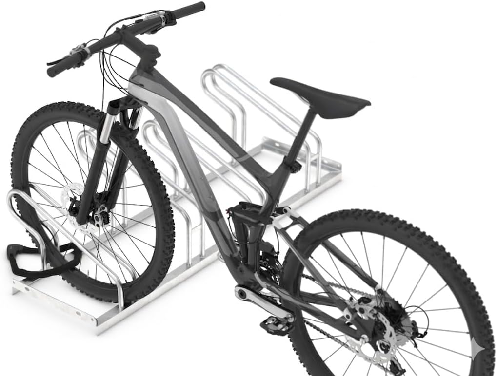 Bügelparker 1054 | einseitig | Fahrradständer für 4 Fahrräder | Freiaufstellung | Stabile, formschön