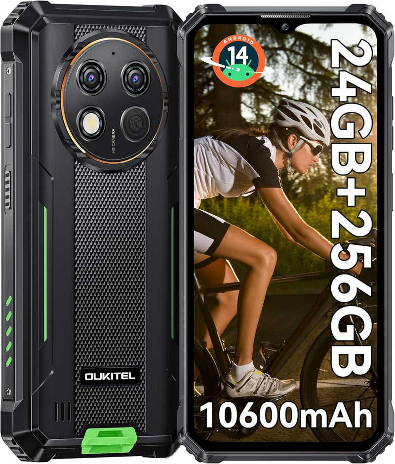 OUKITEL G1 Outdoor Handy Android 14-10600mAh 24GB+256GB Outdoor Smartphone Ohne Vertrag 6,52 Zoll 48