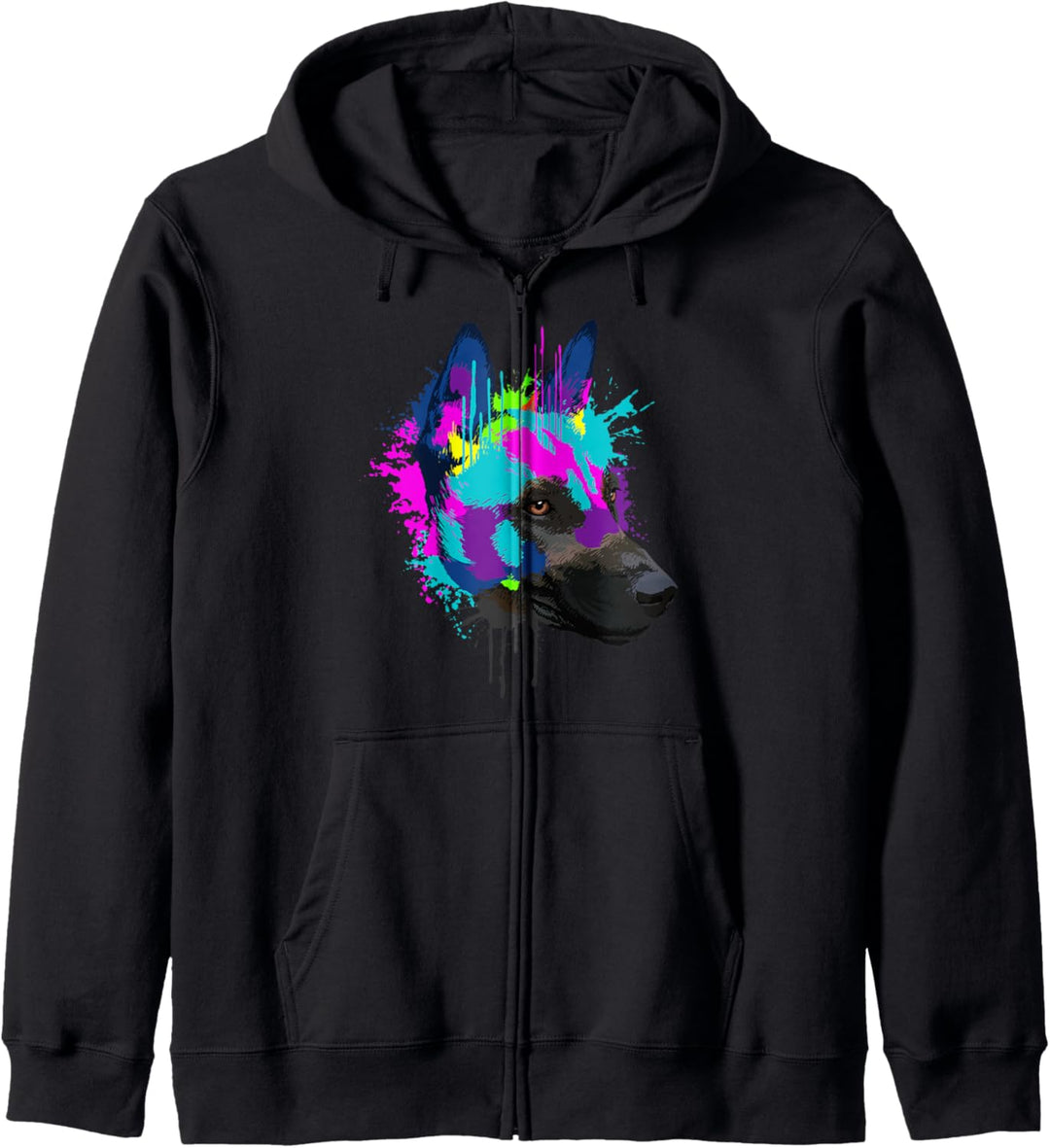 Splash Art Malinois Hundehalter Geschenkidee Hunde Kapuzenjacke
