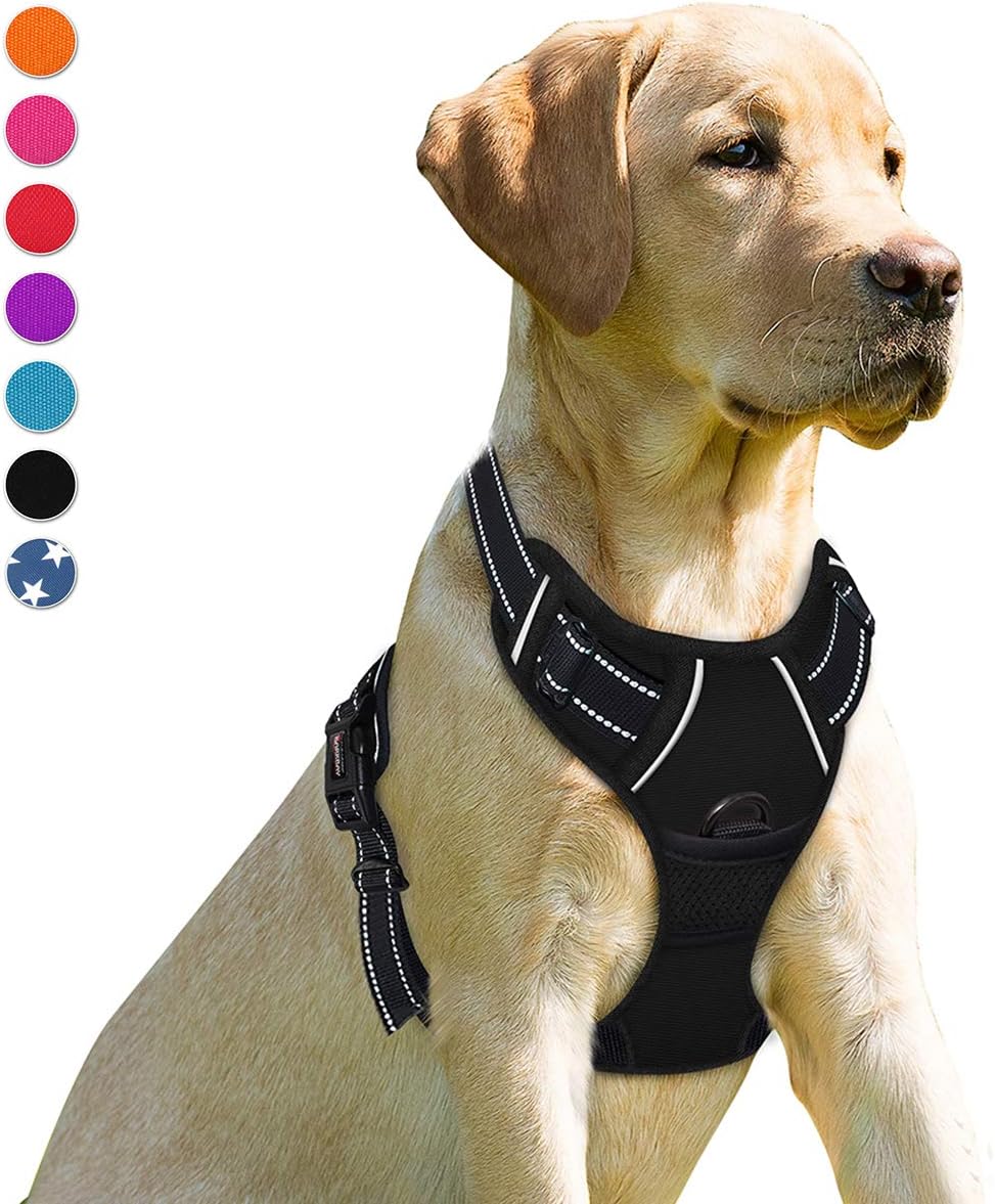 BARKBAY No Pull Dog Harness Front Clip Heavy Duty Reflective Easy Control Handle for Large Dog Walki
