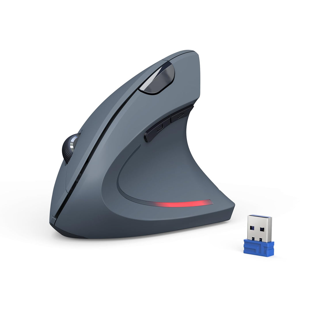 TECKNET Wireless Vertikale Ergonomische Maus, 4800 DPI 5 Tasten Kabellose Optische Maus, 2.4G USB Ve