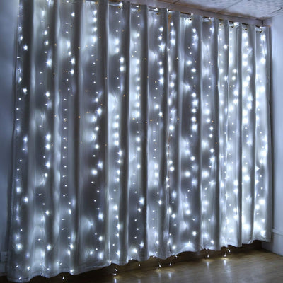 IMAGE 6Mx3M Lichtervorhang LED Lichtvorhang Strombetriebene Lichterkette mit 600 LEDs 8 Beleuchtungs