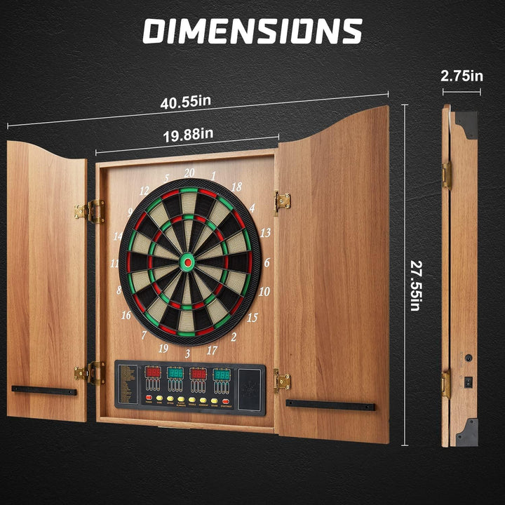 Brovamo Dartscheibe, Dekoratives Dartscheiben-Schrank-Set [12*Soft Tip Darts], Elektronische Dartsch