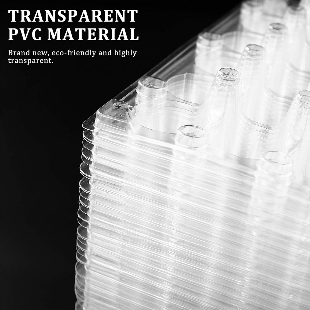 HEMOTON 50 Stücke 18 Gitter Wachtelei Aufbewahrungsbox Transparent Ei Spender Halter Fall Kühlschran
