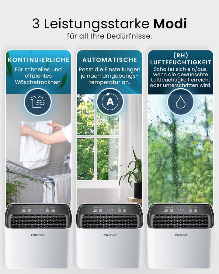 ProBreeze Luftentfeuchter 12L in 24h Entfeuchtungsleistung - Dehumidifier - Luftentfeuchter elektris