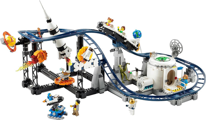 LEGO 31142 Creator 3-in-1 Weltraum-Achterbahn, Bausatz Einer Spielzeug-Kirmes mit funktionierenden W