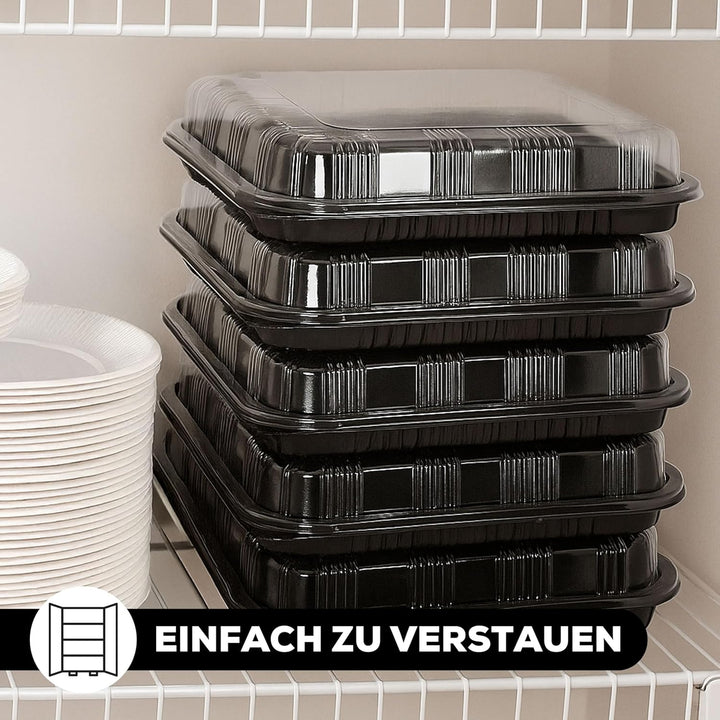 5er-Set Serviertabletts – 45 x 31 x 7,5 cm Servierplatte mit Deckel für Buffet Zubehör Partys und Ca