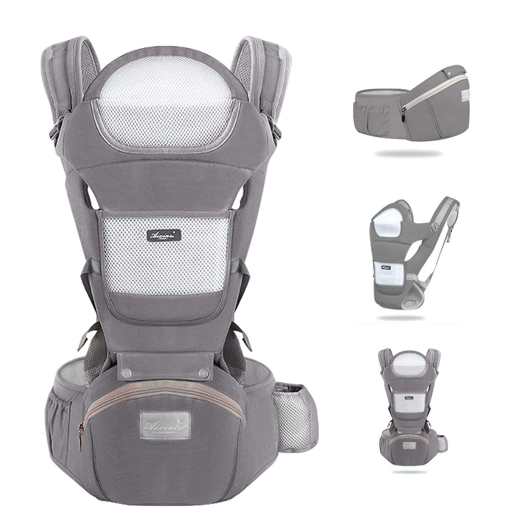Baby-Tragetasche, Babytragetasche, mit Kopfstütze und Kapuze, reine Baumwolle, atmungsaktiv, leicht,