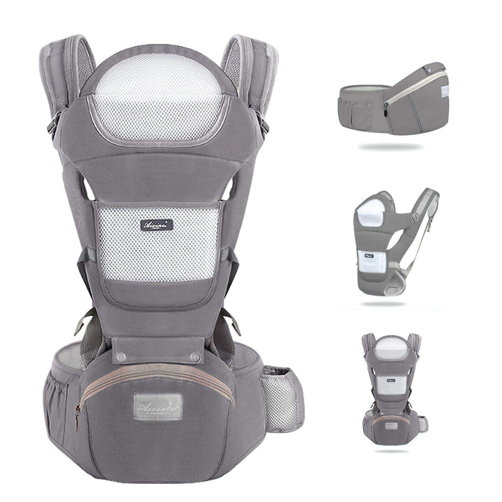 Baby-Tragetasche, Babytragetasche, mit Kopfstütze und Kapuze, reine Baumwolle, atmungsaktiv, leicht,