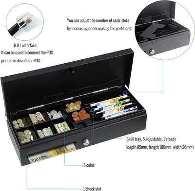 HONEY BEAR Registrierkasse Schublade 12V/24V Kassenschublade Kasse Kassenlade Geldlade für POS-Beleg