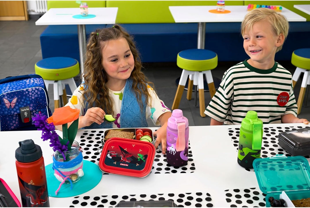 Step by Step Edelstahl-Lunchbox „Starship“ blau, mit herausnehmbarer Trennwand, Dichtung und Clip-Ve