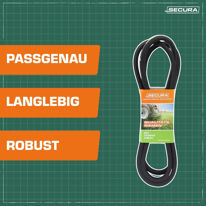 SECURA Keilriemen Mähwerk kompatibel mit Husqvarna Partner Rasentraktor 532165555