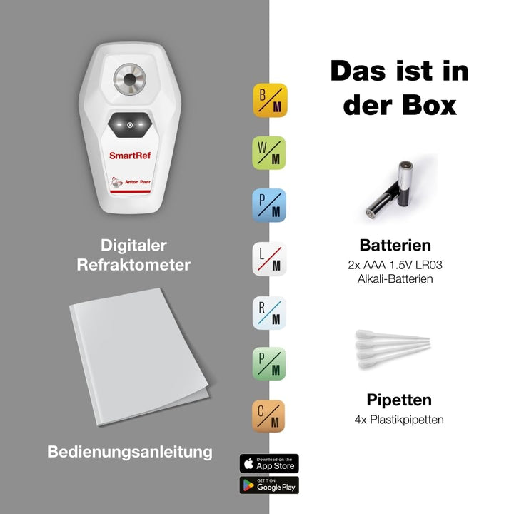SmartRef AntonPaar - Digitales Refraktometer - Extrakt der Bierwürze, Zuckergehalt in Früchten, Sali