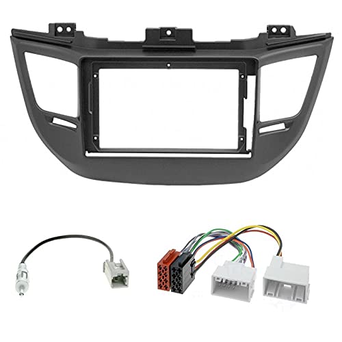 Sound way - 9" Zoll Radio Blende Einbau Rahmen Adapter Einbauset kompatibel mit Hyundai Tucson 2015-