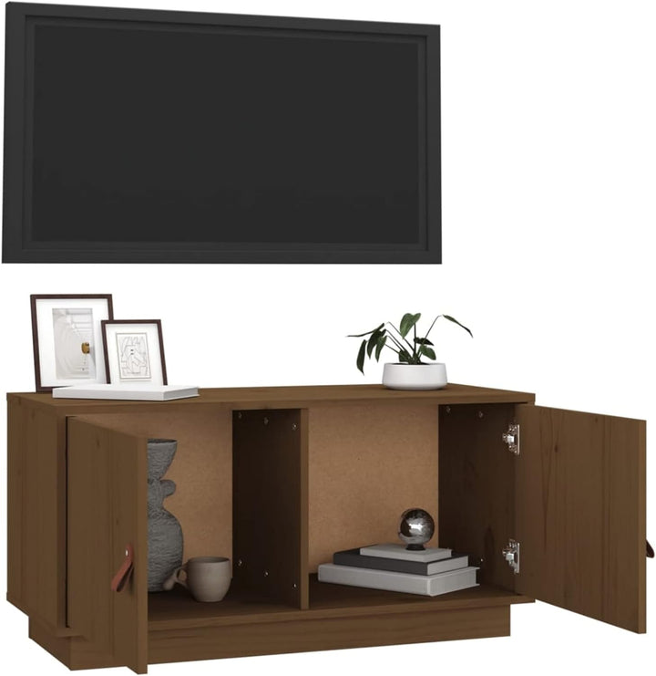 Tidyard TV Schrank mit Türen Fernsehtisch Lowboard Fernsehschrank HiFi-Schrank TV Möbel Tisch Massiv