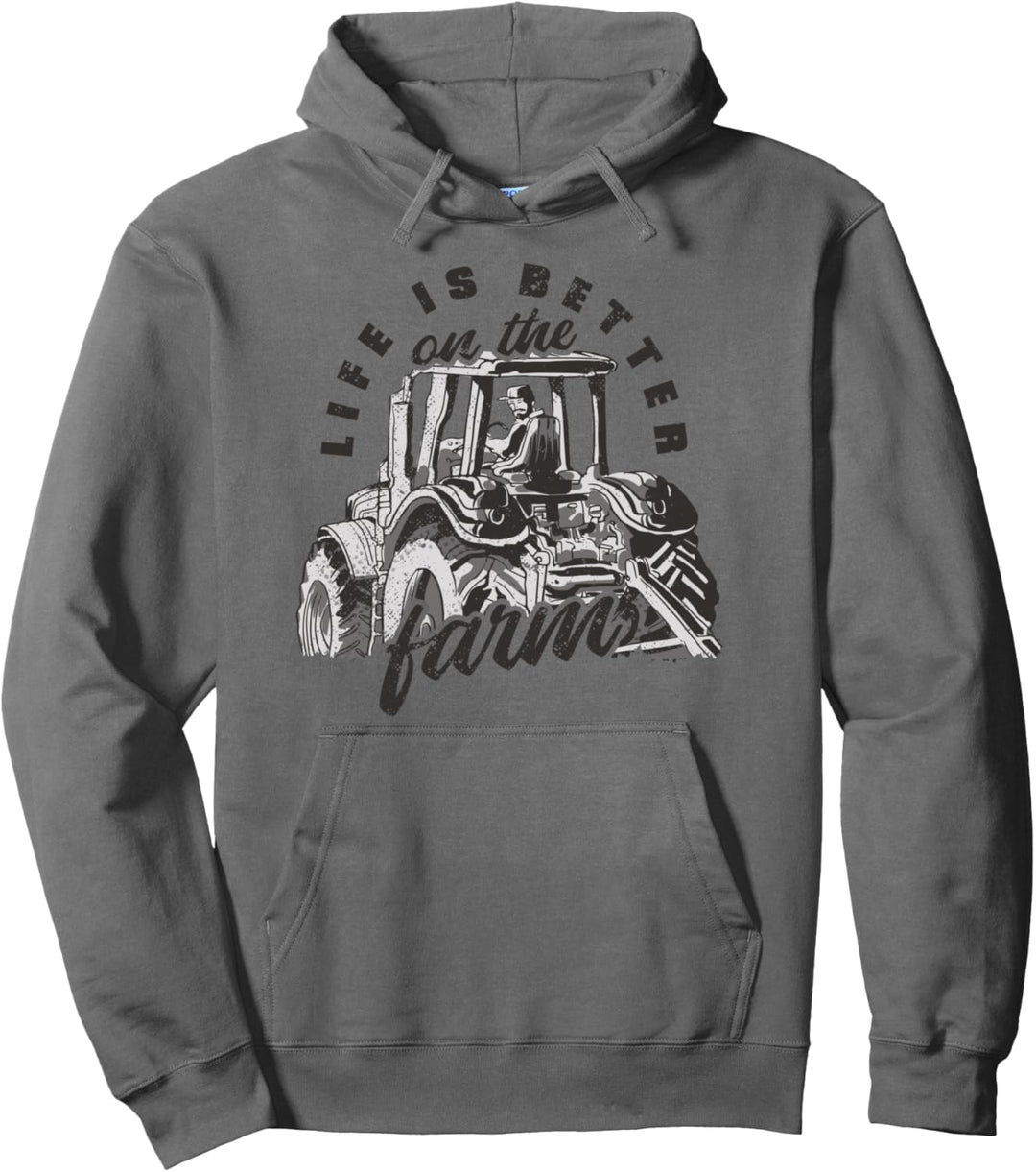 Das Leben ist besser auf dem Bauernhof Mann auf Traktor Pullover Hoodie