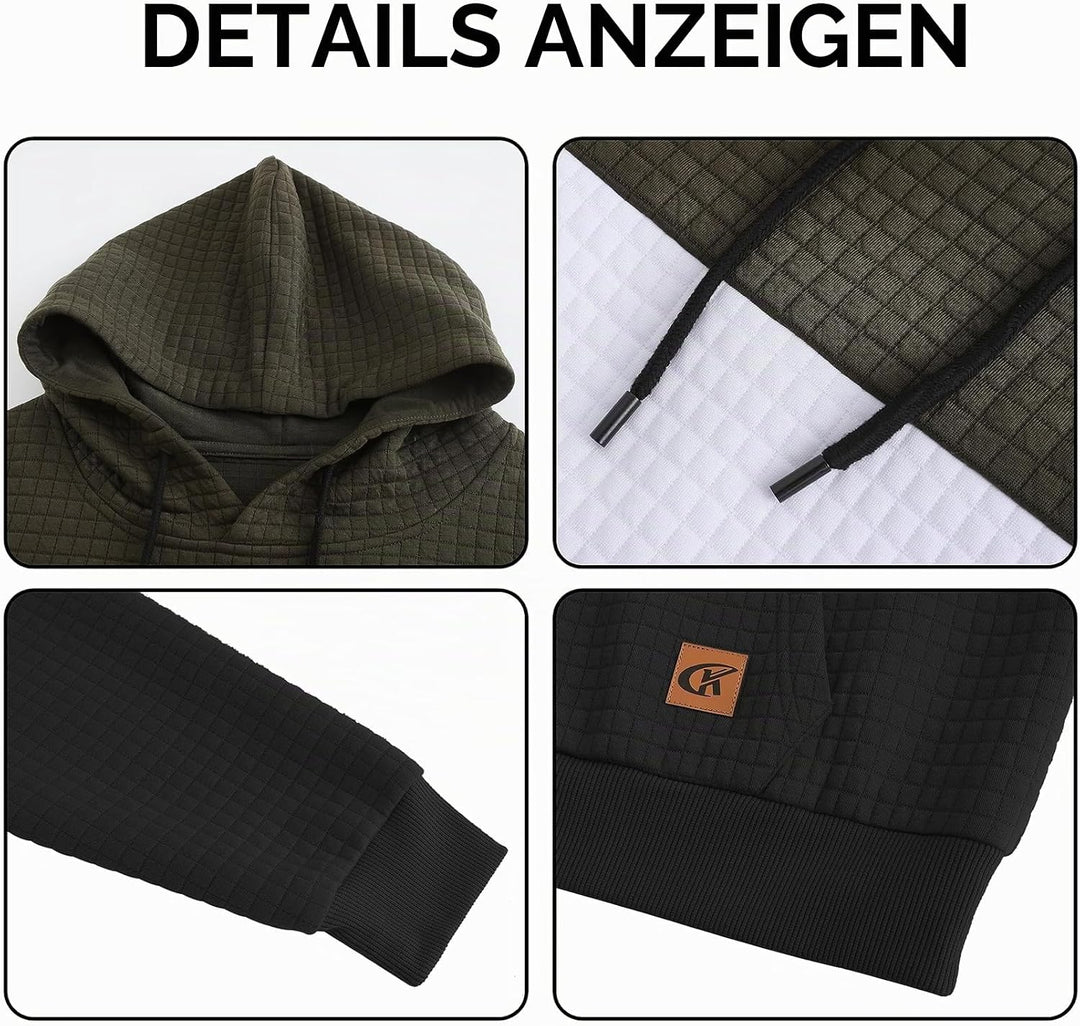YuKaiChen Herren Pullover Herren Patchwork Hoodie Langarm Jacquard Kaputzenpullover Farbblock Sweats