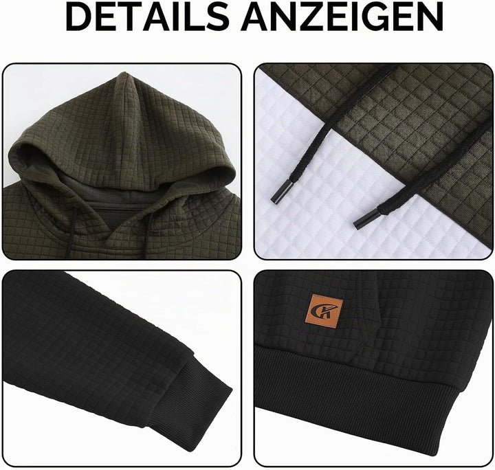 YuKaiChen Herren Pullover Herren Patchwork Hoodie Langarm Jacquard Kaputzenpullover Farbblock Sweats