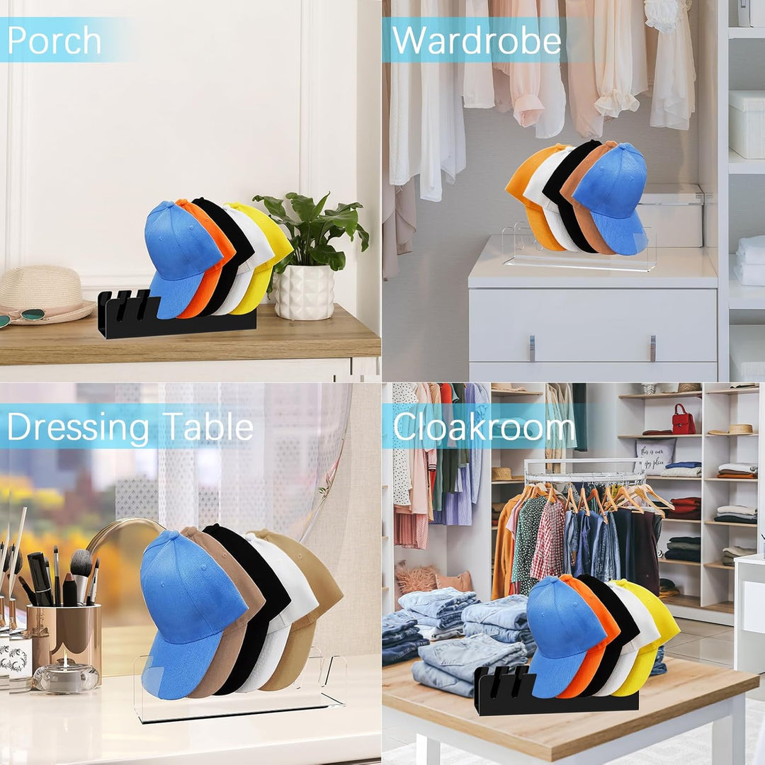Cap Halter, 4 Stück Kunststoff Kappen Organizer, Cap Aufbewahrung Fasst 21 Hüte, Desktop Cap Halteru