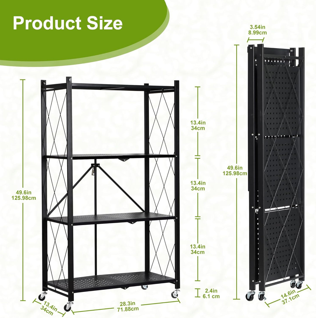 4-Tier Metallisches Pflanzenregal Klappregal:Die perfekte Pflanzentreppe Ohne mühsame Installation.