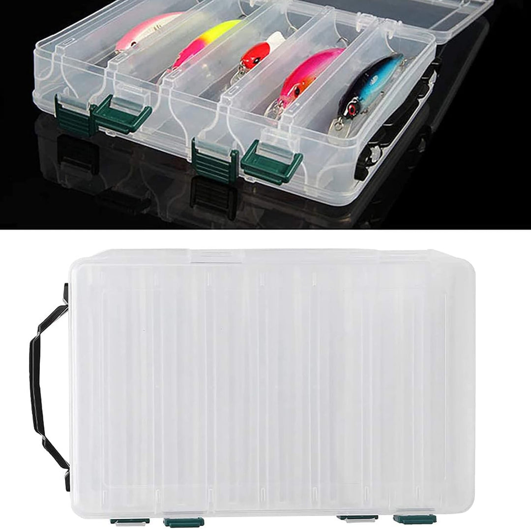 Doppelseitige Angelbox, Kunststoff Angelzubehör Köderbox, Aufbewahrungsbox für Angelzubehör mit Fäch