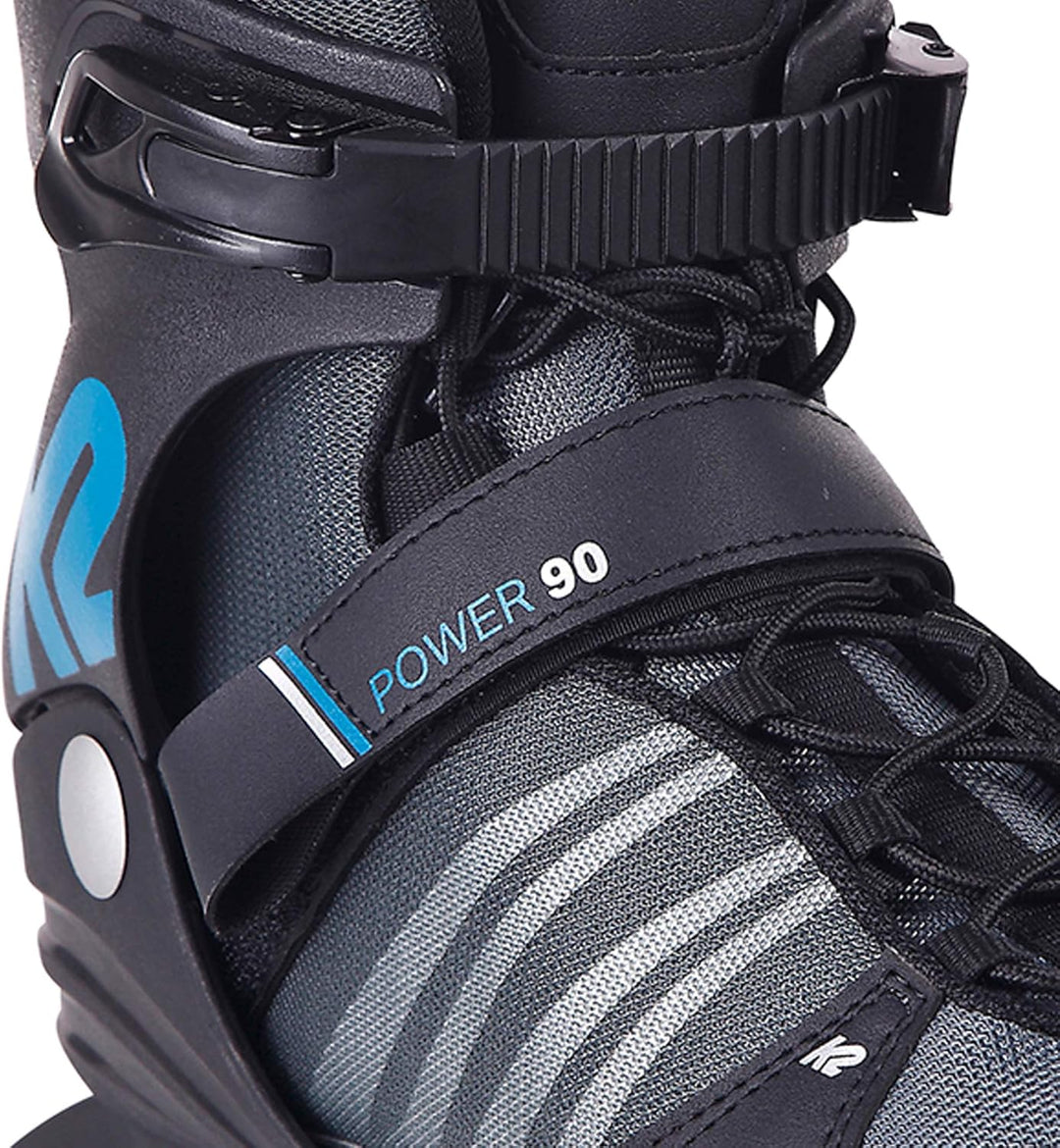 K2 Herren Power 90 Inline Skates EU: 44 (UK: 9.5 / US: 10.5) Black - Grey - Blue, EU: 44 (UK: 9.5 /