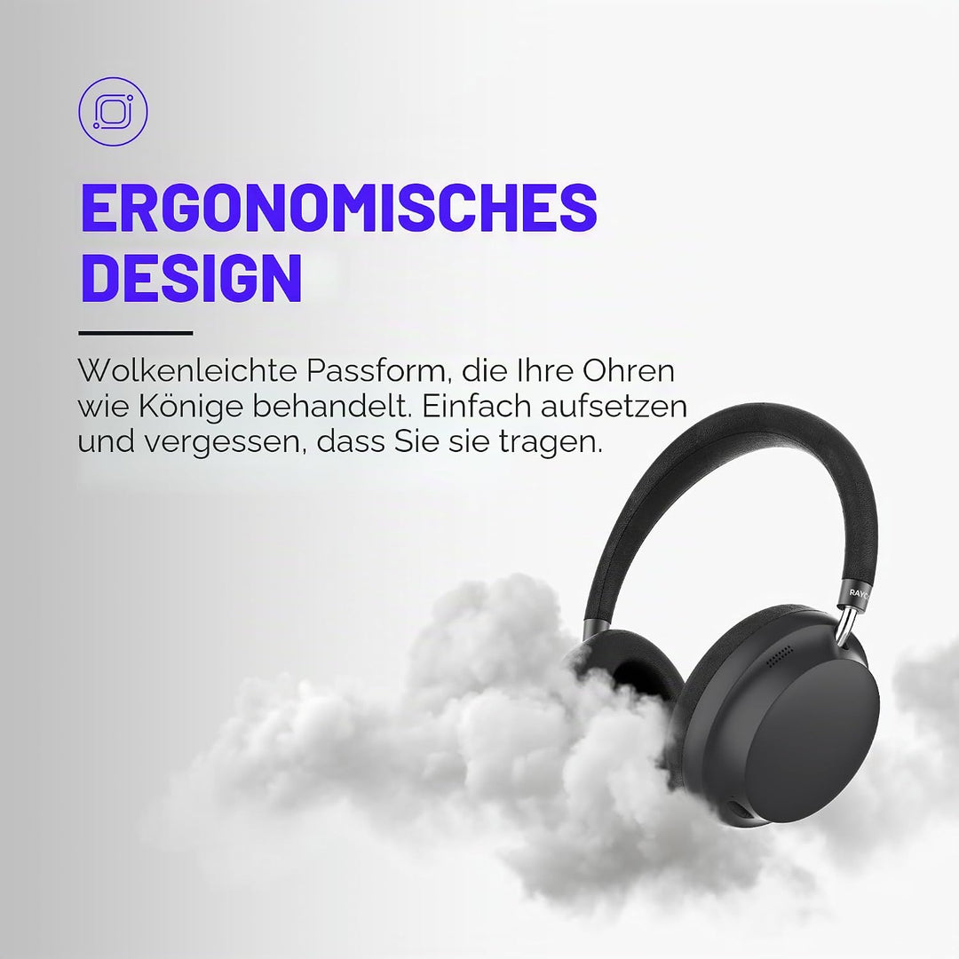 Raycon Essential Kopfhörer – Kabellose Bluetooth Over-Ear-Kopfhörer, mit Hybrid-aktiver Geräuschunte
