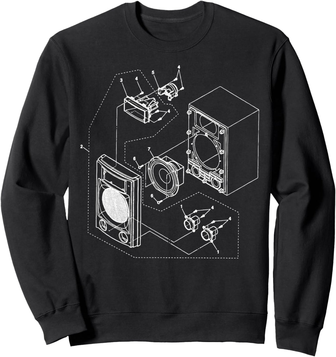 Vintage Blueprint - Speaker Audio Loudspeaker Retro Chart Sweatshirt
