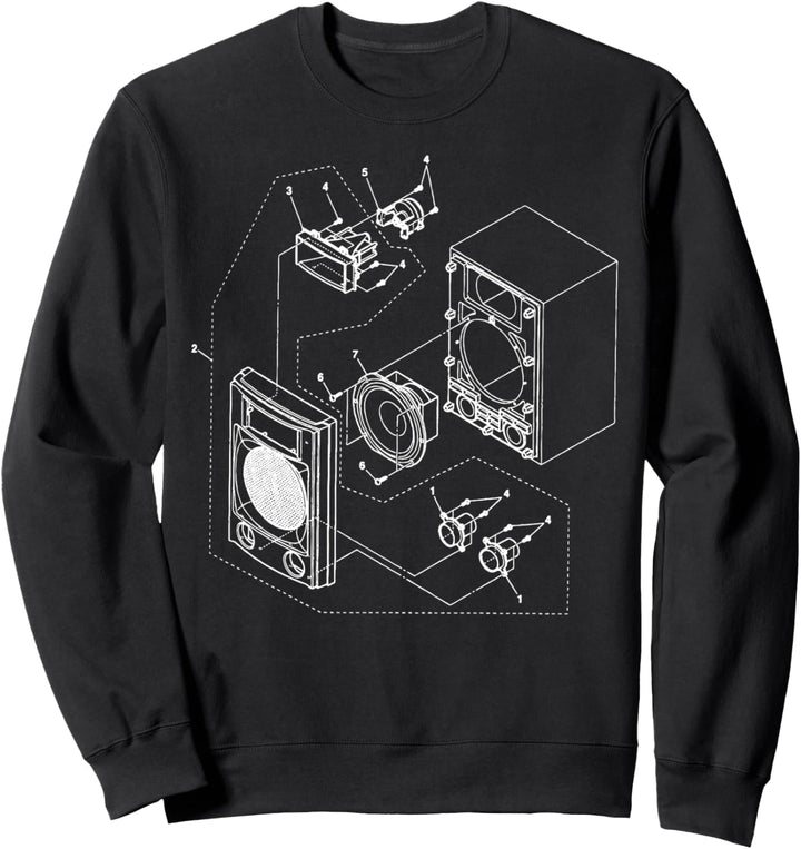 Vintage Blueprint - Speaker Audio Loudspeaker Retro Chart Sweatshirt