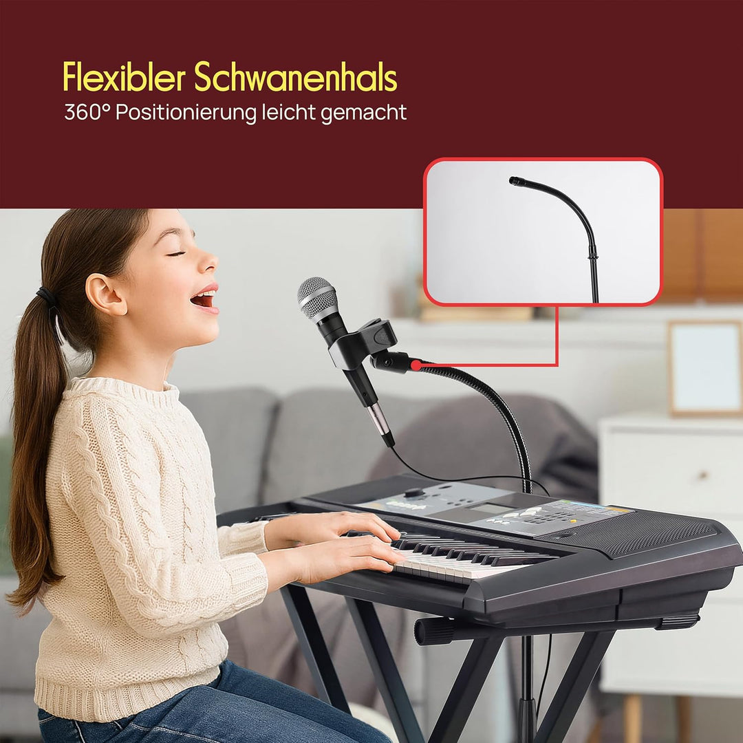 Pyle Mikrofonständer, Stativ, Flexibler verstellbarer Arm, Mit universellem 5/8” Adapter, Mikrofoncl