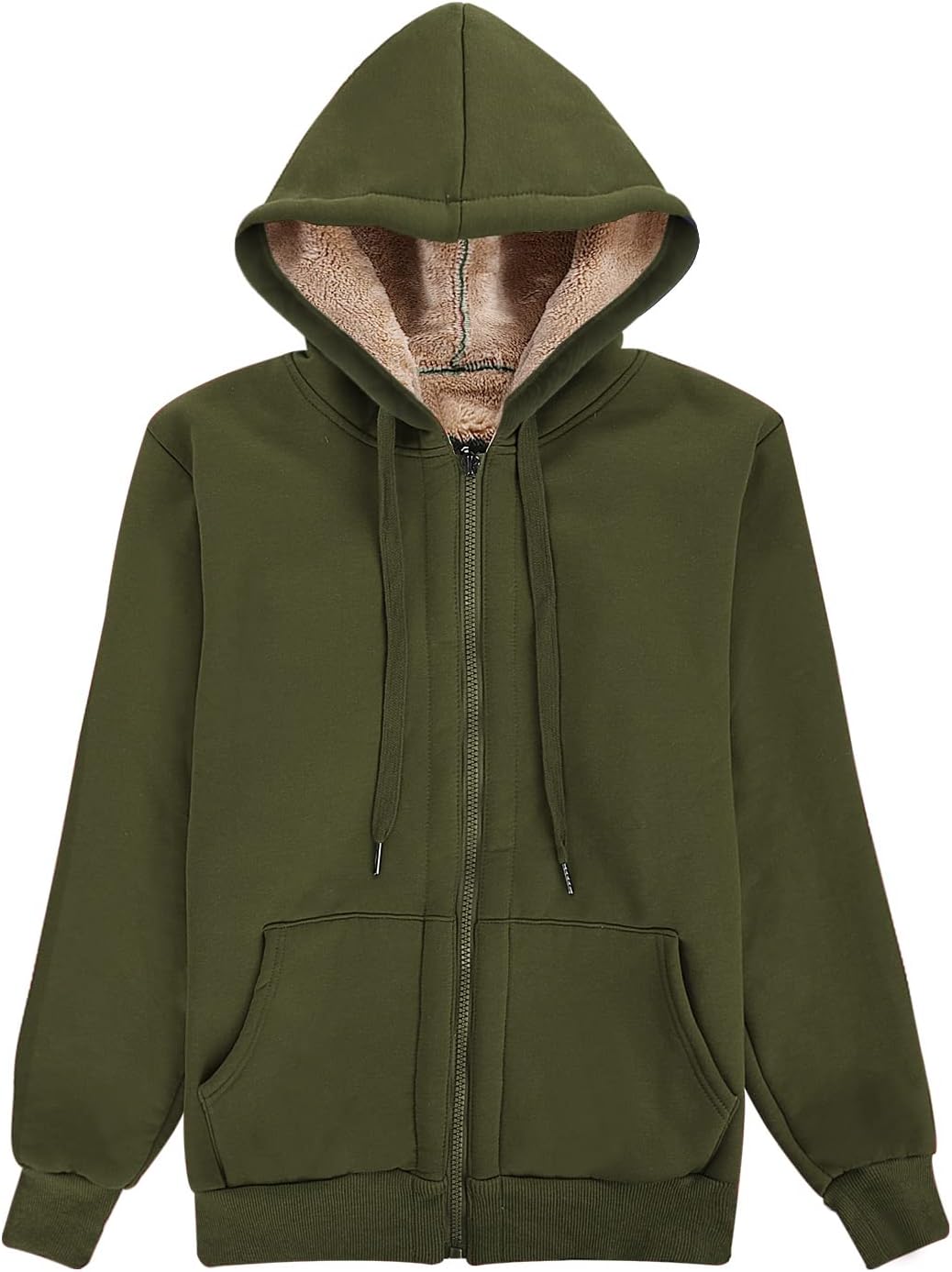 Fleecejacke Damen Hoodie Kapuzenpullover Sweatjacke Warm Oberteil, Herbst Winter Sweatshirt mit Reis