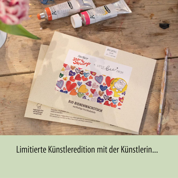 little bee fresh Bio-Bienenwachstuch grosser Beutel aus Deutschland - hält Lebensmittel natürlich, s