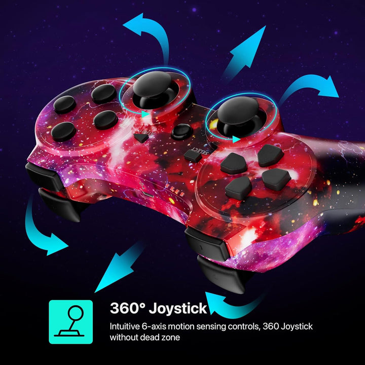 CHENGDAO Controller für PS3 2er-Pack,Hochleistungs Doppel Vibrations Gamepad kompatibel mit Playstat