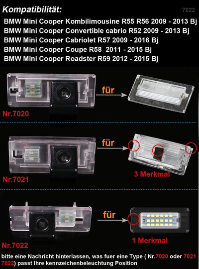 Wasserdicht Kennzeichenleuchte Rückfahrkamera Rückansicht Kamera für BMW E53 X5 E46 318 3er 316i Min