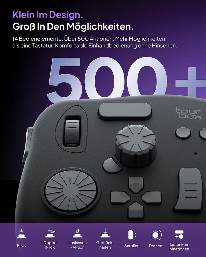 TourBox NEO, Editing Controller für Foto- & Videobearbeitung, Ilustration, Videoschnitt Tastatur, Ma