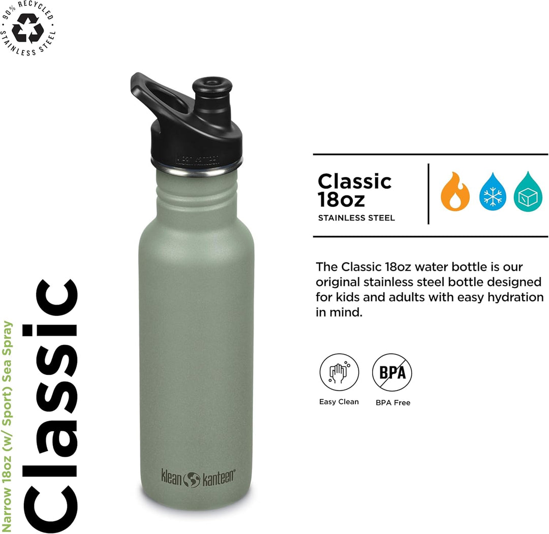Klean Kanteen Classic Narrow Trinkflasche Meeresspray 532 ml, Meeresspray