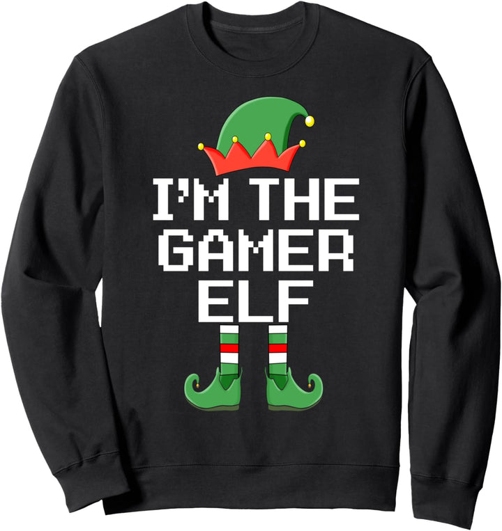 The Gamer Elf Group Matching Family Christmas Pajama Sweatshirt