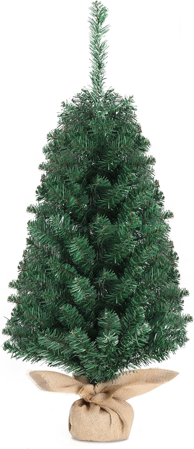 LEADZM Künstlicher Weihnachtsbaum 90 cm, Tisch Weihnachtsbaum klein künstlich geschmückt für Weihnac