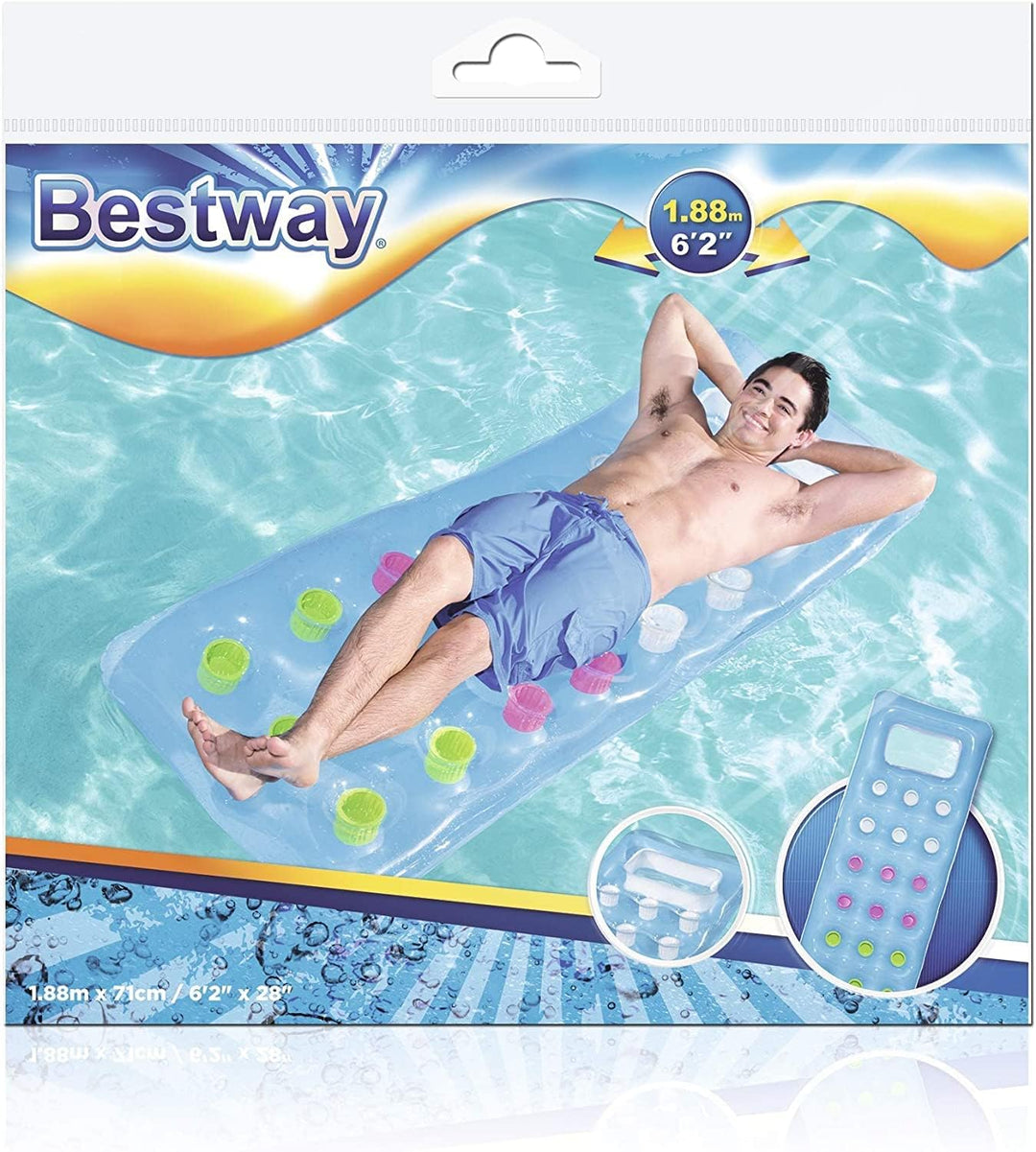 BESTWAY Badematr.Fashion Lounge 188 x 71 cm Blau, 188 x 71 cm Blau