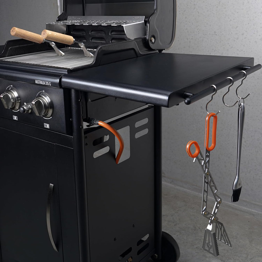 Universal-Griffe | Grillrostheber aus Edelstahl | abnehmbar - robust für alle Grillroste (Stäbe von