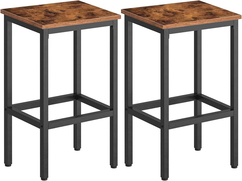 HOOBRO Barhocker, 2er Set Barstühle, Küchenstühle mit stabilem Metallgestell, Sitzhöhe 65 cm, mit Fu