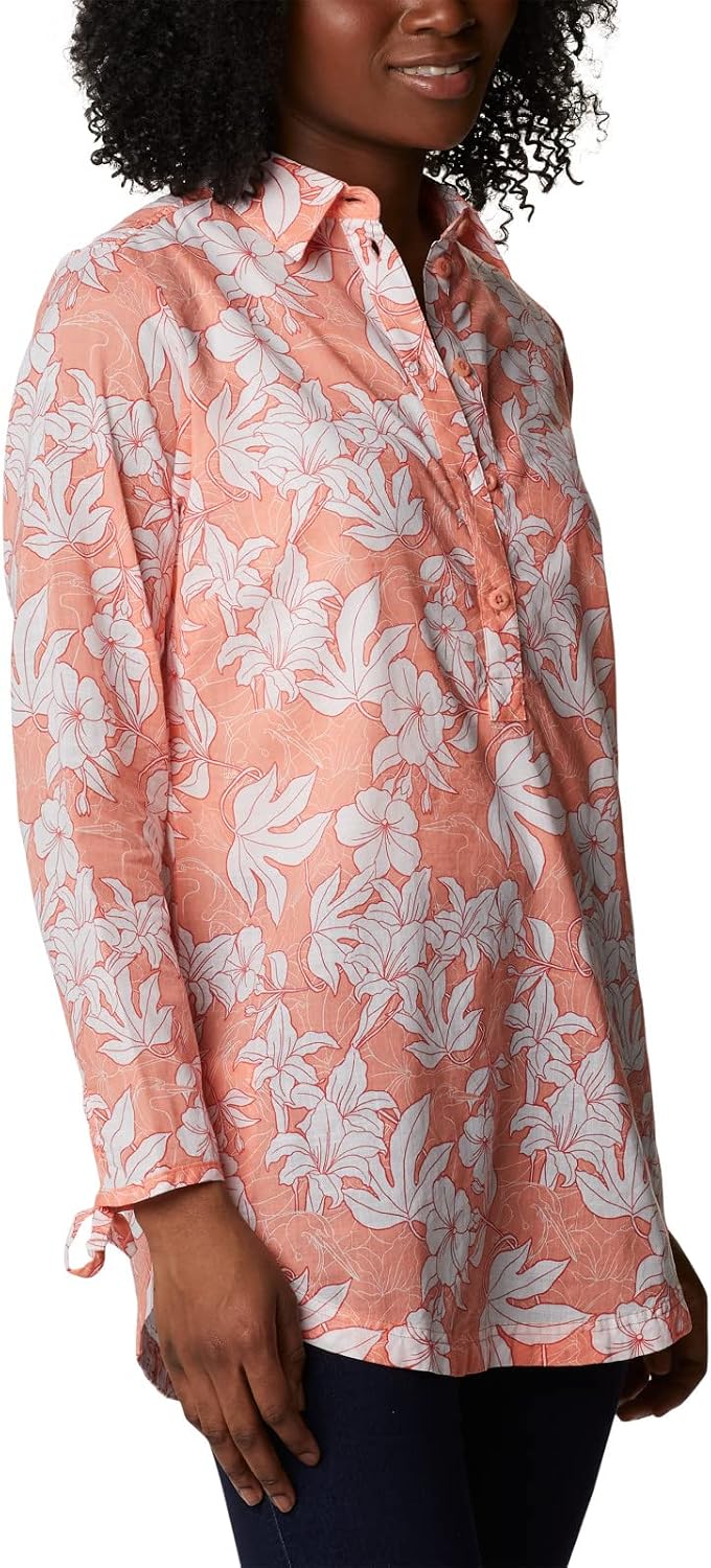 Columbia Damen Camp Henry Ii Tunic Camp Henry II Tunika XS Coral Reef Lakeshore Floral, XS Coral Ree