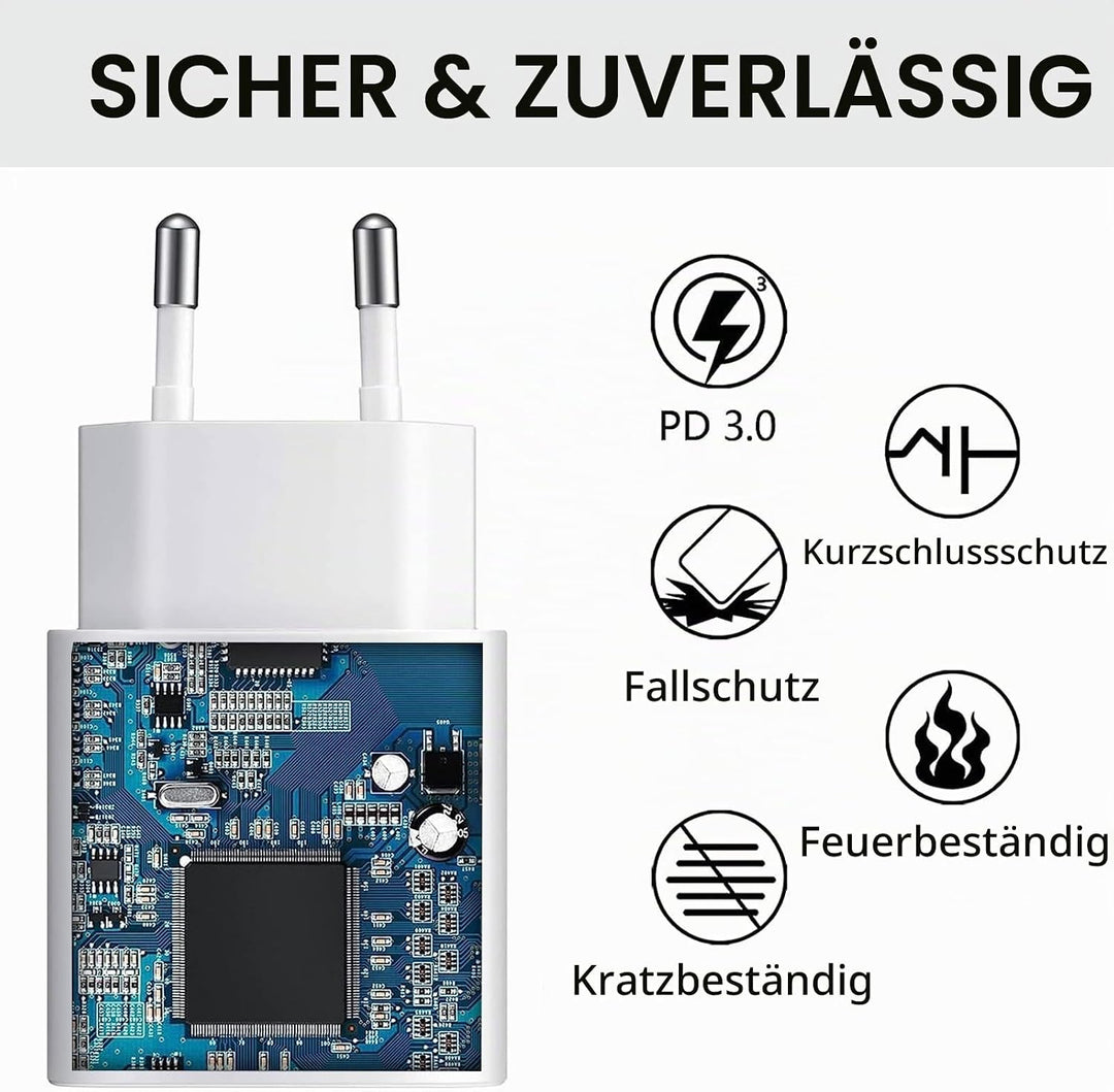2er-Pack 25W USB C Schnellladegerät für Samsung Galaxy S26 S25 S24 S23 S22 S21 S20 FE Ultra Plus, A5