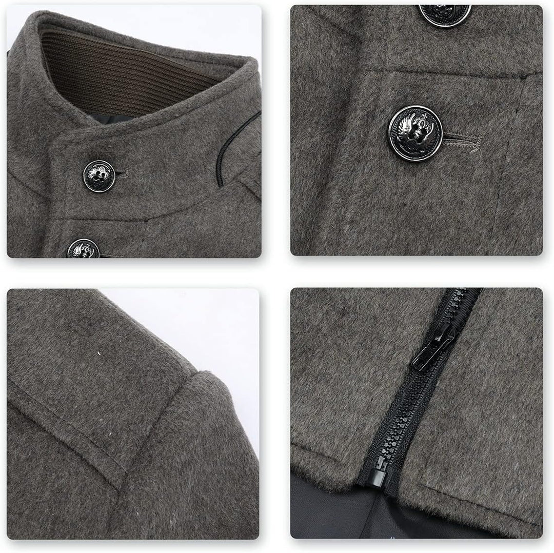 YOUTHUP Herren Wolle Mantel mit Steppweste Regular Fit Winter Wollmantel Outdoor Business Übergangsm