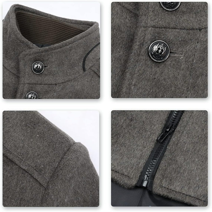 YOUTHUP Herren Wolle Mantel mit Steppweste Regular Fit Winter Wollmantel Outdoor Business Übergangsm