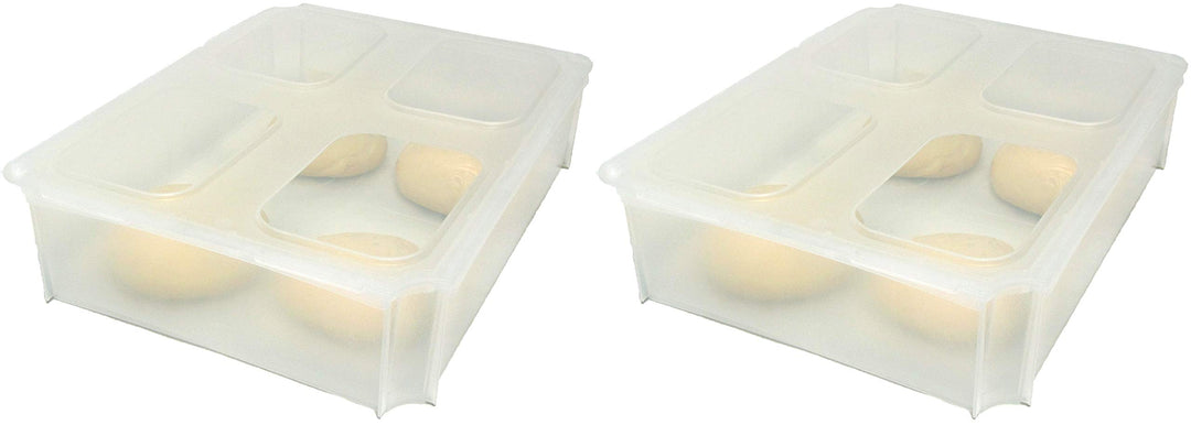 2x Teigballenbehälter Pizzaballenbox Pizzaballenbehälter Hefeteig Behälter transluzent Grösse 35,5 x
